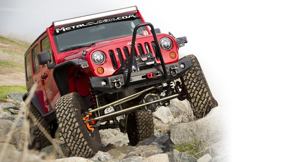 red jeep jl wrangler rock crawling